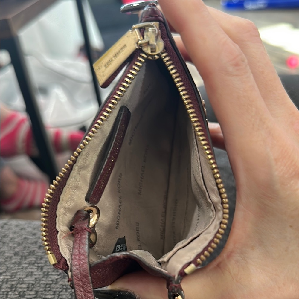 Michael Kors Burgundy Leather Wristlet Coin Wallet​ - Picture 5 of 6